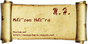 Mózes Héra névjegykártya